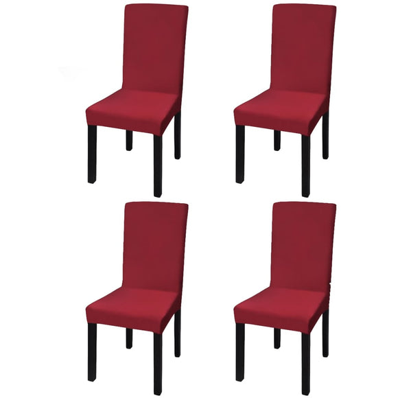 NNEVL Straight Stretchable Chair Cover 4 pcs Bordeaux