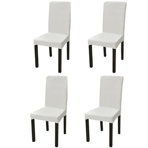 NNEVL Straight Stretchable Chair Cover 4 pcs Cream