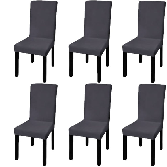 NNEVL Straight Stretchable Chair Cover 6 pcs Anthracite