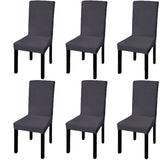 NNEVL Straight Stretchable Chair Cover 6 pcs Anthracite