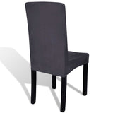 NNEVL Straight Stretchable Chair Cover 6 pcs Anthracite