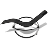 NNEVL Outdoor Geometrical Sun Lounger Steel Black and Grey