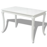 NNEVL Dining Table 116x66x76 cm High Gloss White