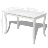 NNEVL Dining Table 116x66x76 cm High Gloss White