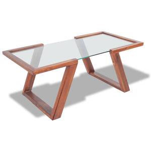 NNEVL Coffee Table Solid Acacia Wood Brown 100x50x40 cm