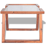 NNEVL Coffee Table Solid Acacia Wood Brown 100x50x40 cm
