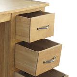 NNEVL Desk with 3 Drawers 106x40x75 cm Solid Oak Wood