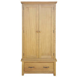 NNEVL Wardrobe with 1 Drawer 90x52x183 cm Solid Oak Wood