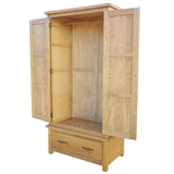 NNEVL Wardrobe with 1 Drawer 90x52x183 cm Solid Oak Wood