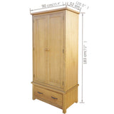 NNEVL Wardrobe with 1 Drawer 90x52x183 cm Solid Oak Wood