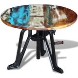 NNEVL Side Table Solid Reclaimed Wood Cast Iron 60x(42-63) cm