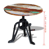 NNEVL Side Table Solid Reclaimed Wood Cast Iron 60x(42-63) cm