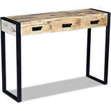 NNEVL Console Table with 3 Drawers Solid Mango Wood 110x35x78 cm