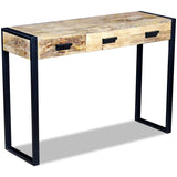 NNEVL Console Table with 3 Drawers Solid Mango Wood 110x35x78 cm