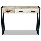 NNEVL Console Table with 3 Drawers Solid Mango Wood 110x35x78 cm
