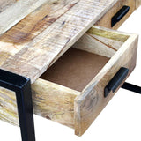 NNEVL Console Table with 3 Drawers Solid Mango Wood 110x35x78 cm