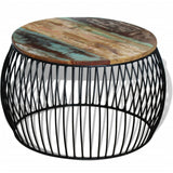 NNEVL Coffee Table Round Solid Reclaimed Wood 68x37 cm