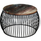 NNEVL Coffee Table Round Solid Reclaimed Wood 68x37 cm