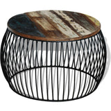 NNEVL Coffee Table Round Solid Reclaimed Wood 68x37 cm