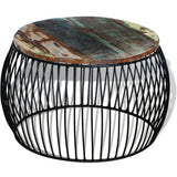 NNEVL Coffee Table Round Solid Reclaimed Wood 68x37 cm