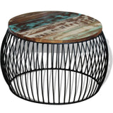NNEVL Coffee Table Round Solid Reclaimed Wood 68x37 cm