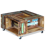 NNEVL Coffee Table Solid Reclaimed Wood 70x70x35 cm
