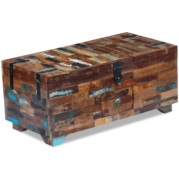 NNEVL Coffee Table Box Chest Solid Reclaimed Wood 80x40x35 cm