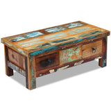 NNEVL Coffee Table Drawers Solid Reclaimed Wood 90x45x35 cm