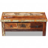 NNEVL Coffee Table Drawers Solid Reclaimed Wood 90x45x35 cm