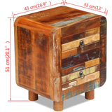 NNEVL Night Cabinet Solid Reclaimed Wood 43x33x51 cm
