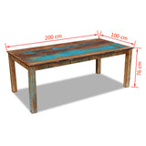 NNEVL Dining Table Solid Reclaimed Wood 200x100x76 cm