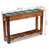 NNEVL Console Table Solid Reclaimed Wood 120x30x76 cm