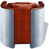 NNEVL Tub Chair Light Brown Real Leather