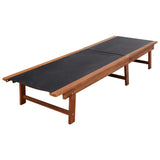 NNEVL Sun Loungers 2 pcs with Table Solid Acacia Wood and Textilene