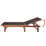 NNEVL Sun Loungers 2 pcs with Table Solid Acacia Wood and Textilene
