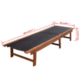 NNEVL Sun Loungers 2 pcs with Table Solid Acacia Wood and Textilene