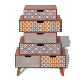 NNEVL Side Cabinet 6 Drawers Brown