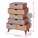 NNEVL Side Cabinet 6 Drawers Brown