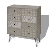 NNEVL Sideboard 8 Drawers Grey