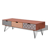 NNEVL TV Cabinet with 3 Drawers 120x40x36 cm Brown