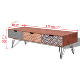 NNEVL TV Cabinet with 3 Drawers 120x40x36 cm Brown