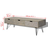 NNEVL TV Cabinet with 3 Drawers 120x40x36 cm Grey