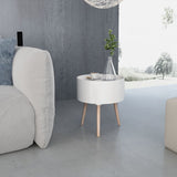 NNEVL Side Table with Serving Tray Round 39.5x44.5 cm White
