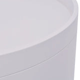 NNEVL Side Table with Serving Tray Round 39.5x44.5 cm White