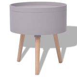 NNEVL Side Table with Serving Tray Round 39.5x44.5 cm Grey
