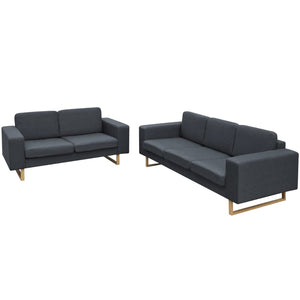 NNEVL 2-Seater and 3-Seater Sofa Set Dark Grey
