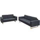 NNEVL 2-Seater and 3-Seater Sofa Set Dark Grey