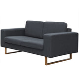 NNEVL 2-Seater and 3-Seater Sofa Set Dark Grey