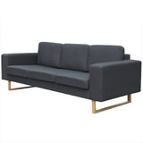 NNEVL 2-Seater and 3-Seater Sofa Set Dark Grey