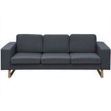 NNEVL 2-Seater and 3-Seater Sofa Set Dark Grey